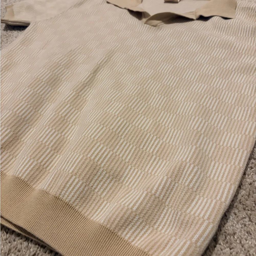 Dandy Del Mar Mens Sebastian Notched Johnny Collar V-Neck Knit Polo Casual Shirt - Picture 9 of 10